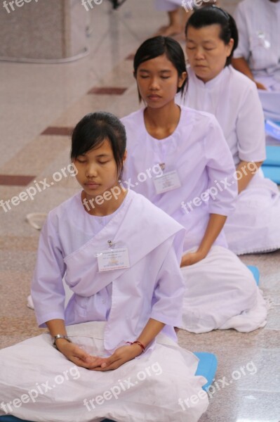 Observe Religious Precepts Rite In Thai