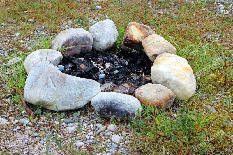 Fireplace Stone Circle Stones Fire Cold