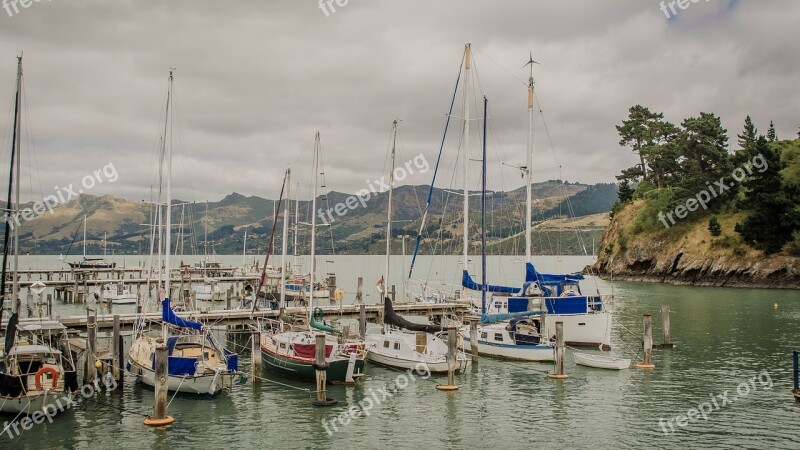 New Zealand Port Navigation Landscape Mountain