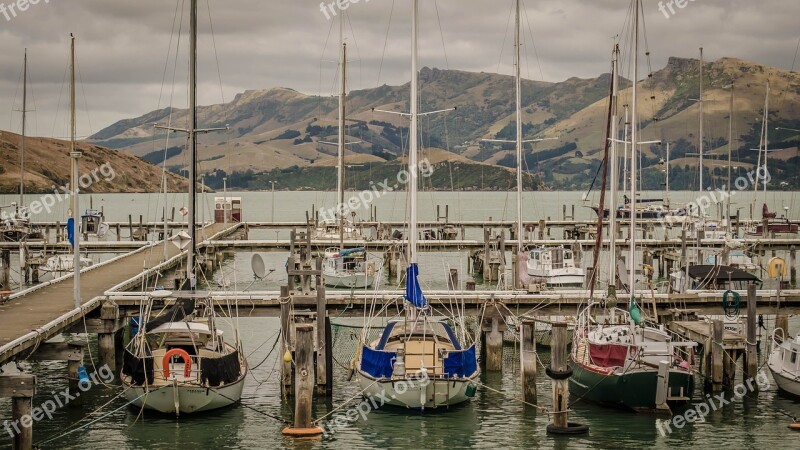 New Zealand Port Navigation Landscape Mountain