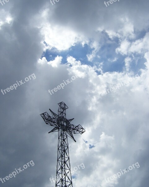 Cross Giewont Mountains Sky Free Photos