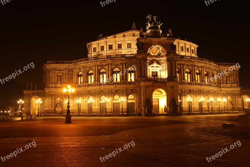 Semper Opera House Dresden Opera Opera House At Night