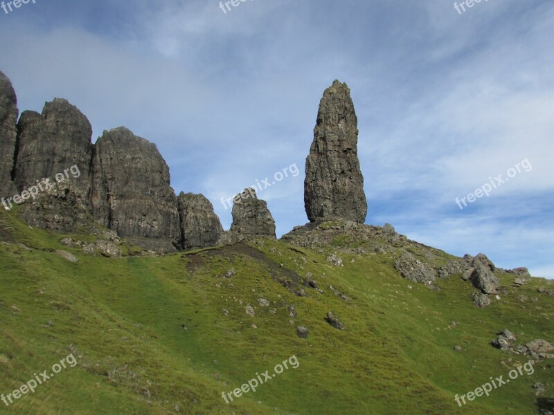 Scotland Isle Of Skye Old Man Of Storr Mountain Landscape