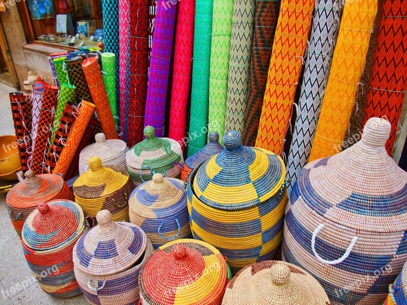 Market Baskets Matting Colorful Color