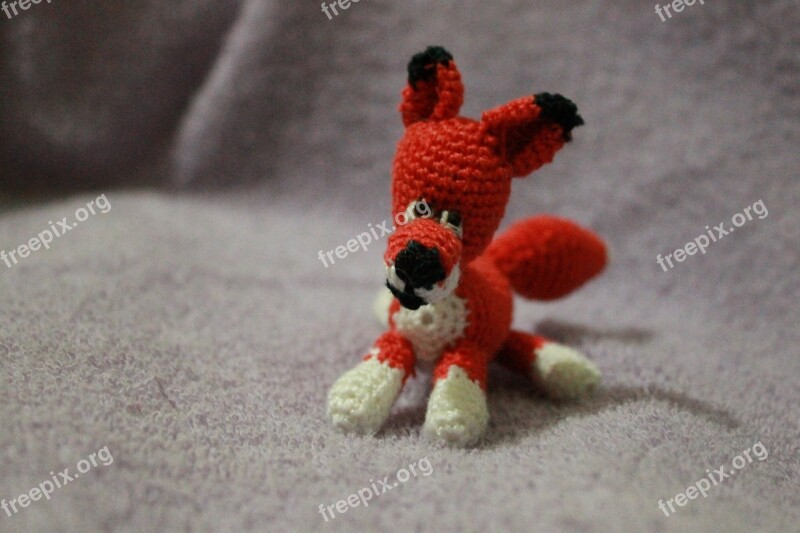 Fox Toy Crochet Red Small