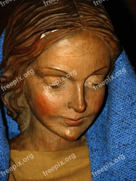 Maria Santon Wood Holy Carved