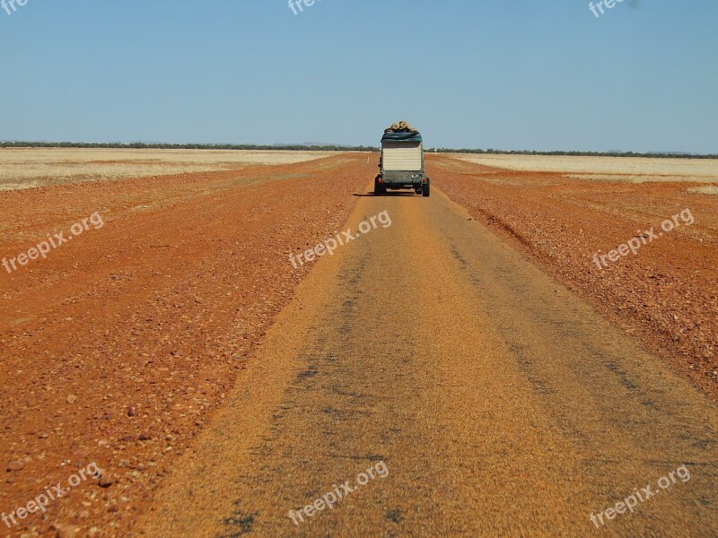 Driving Red Desert Earth Road