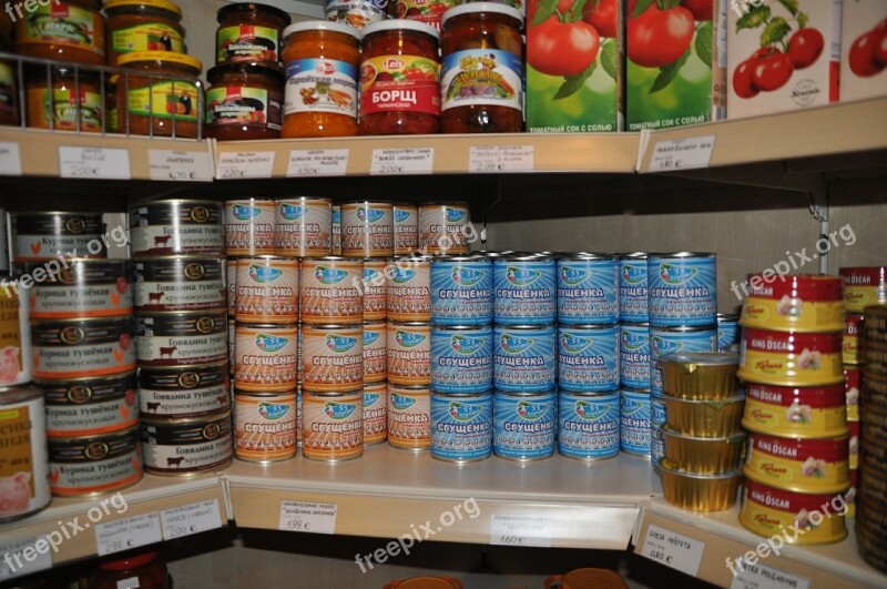 Canning Russian Cans Music Shelf