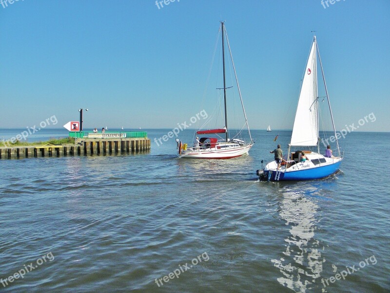 Haff Sailing Boats Port Exit Ueckermünde Free Photos