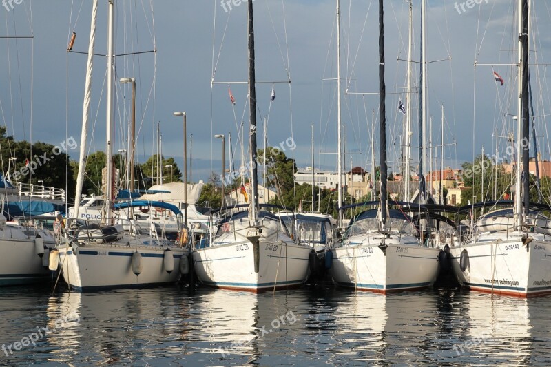 Sailboats Harbor Port Sea Boats