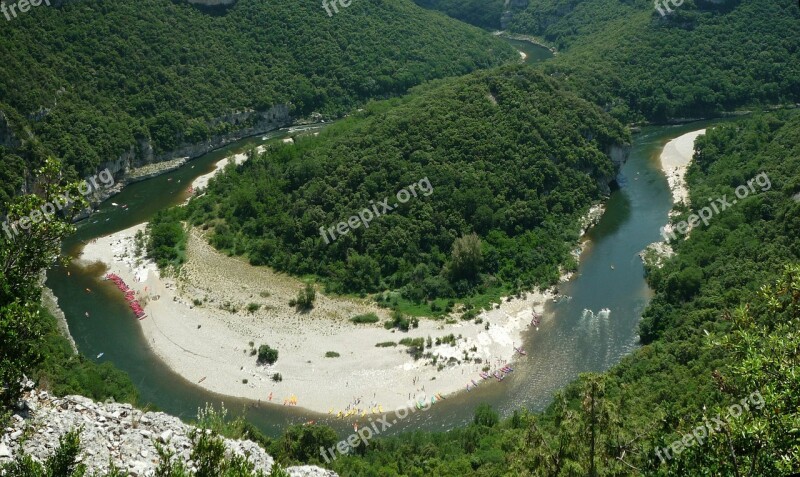 Ardeche Gorge River Canoe Free Photos