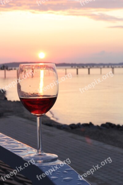 Wine Beach Sunset Sun Relax