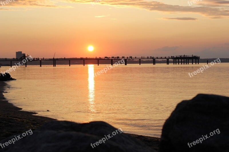 Sunset Beach Baltic Sea Sea Sky