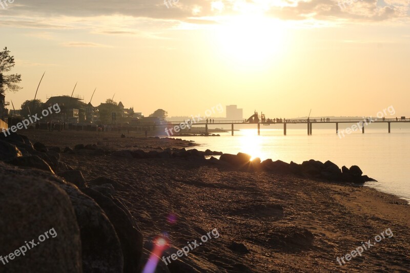 Sunset Beach Baltic Sea Sea Sky