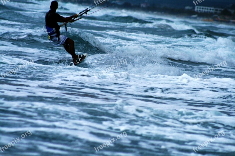 Kitesurf Boarding Kite Wave Sea