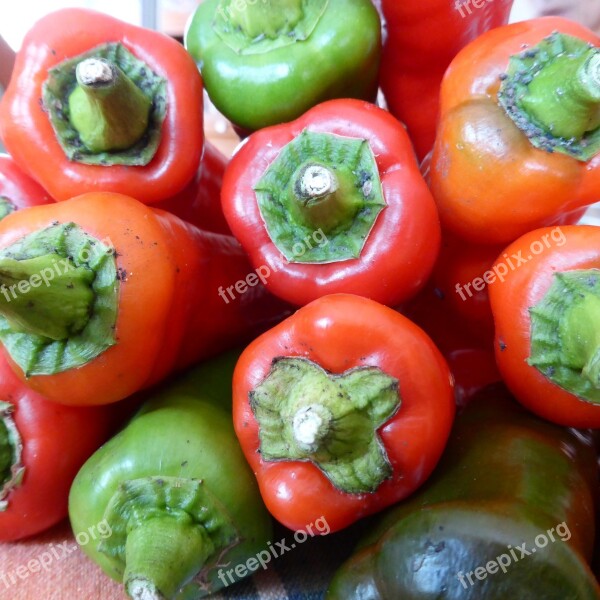 Paprika Pepperoni Red Green Vegetables