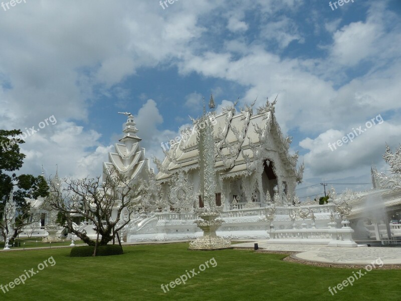 Wat Long Kun Temple Thailand Chiengrai White Temple