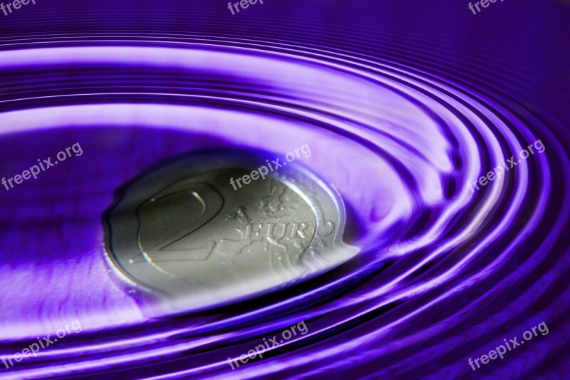 Euro Coin Wave Water Stone