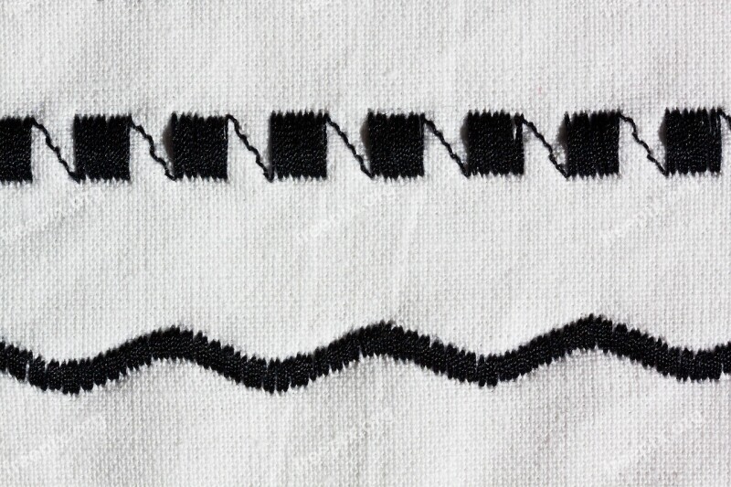 Sewing Machine Embroidery Black White Sew