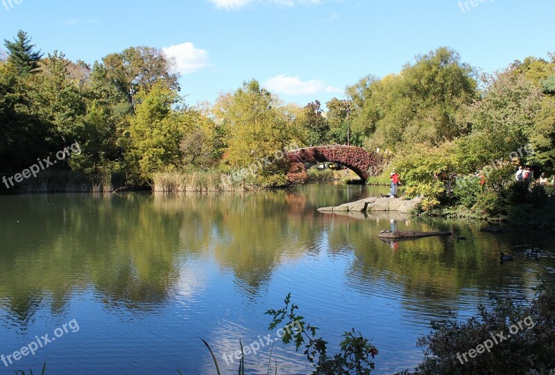 Manhattan New York Central Park Usa Water