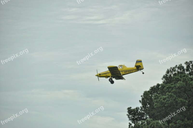 Airplane Flight Crop Duster Agriculture Yellow