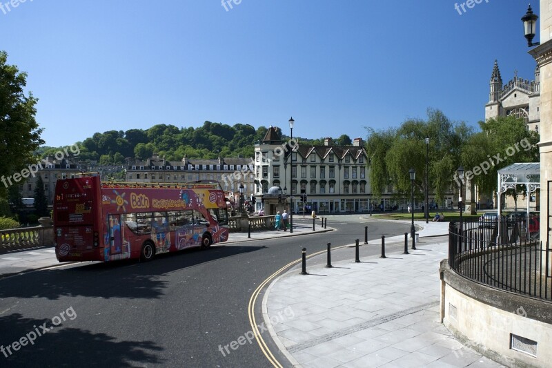 Bath Abbey City Centre Tour Bus Sunshine