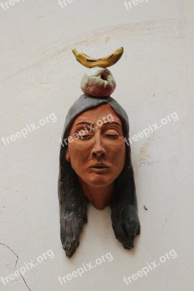 Indians Head Bust Clay Figure Ceramic