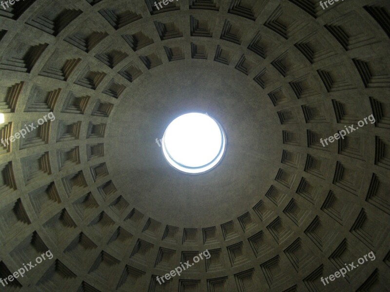 Pantheon Domed Roof Dome Rome Italy