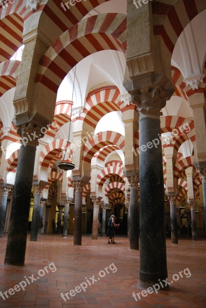 Cordoba Mosque Columns Archi Spain