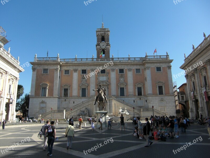 Piazza Del Campidoglio Rome Italy Building Architecture