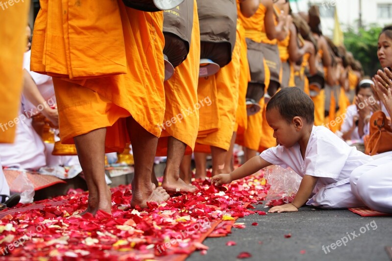 Thailand Child Buddhists Boy Monk