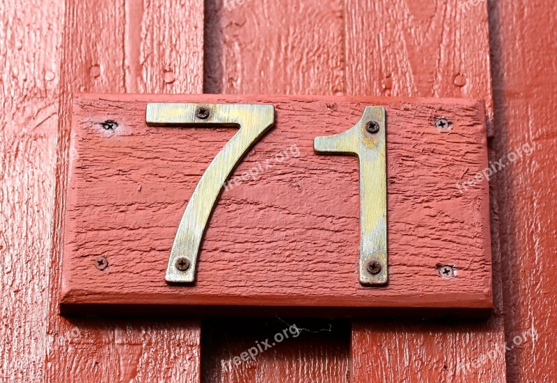 Facade Number House Numbers Wood Brass Figures