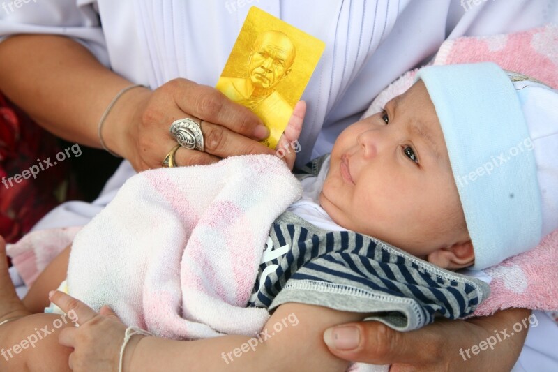 Child Thai Asia Buddhist Baby