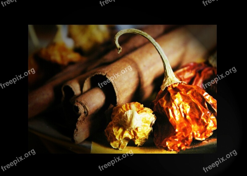 Cinnamon Chili Pepper Spices Macro Still Lifes