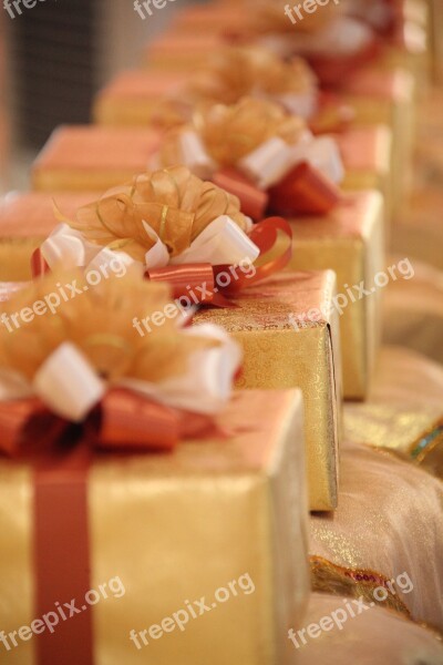 Gifts Presents Gold Package Ribbon