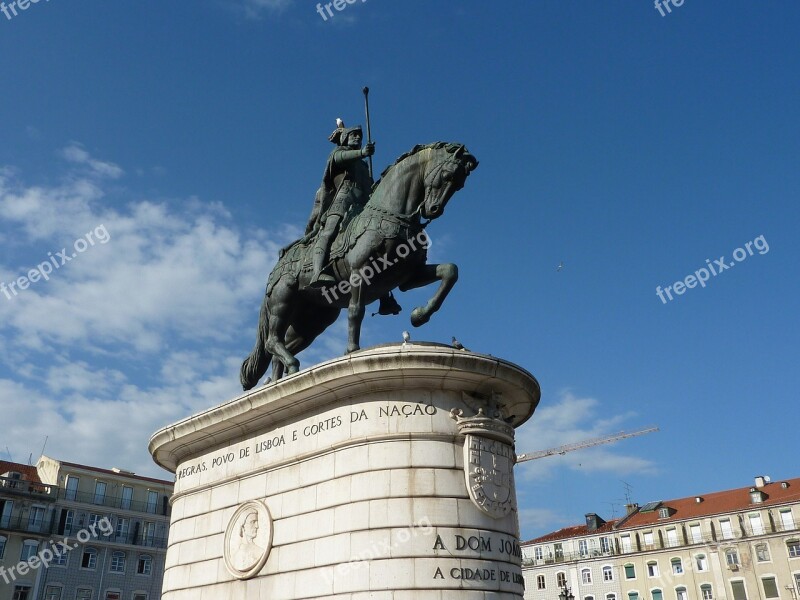 Statue Lisbon Horse Portugal Knight