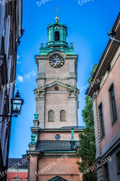 Stockholm Church Clock Tower Sweden City