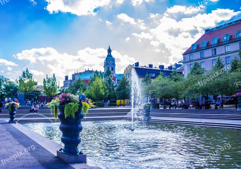 Stockholm Sweden Park Fountain Architecture