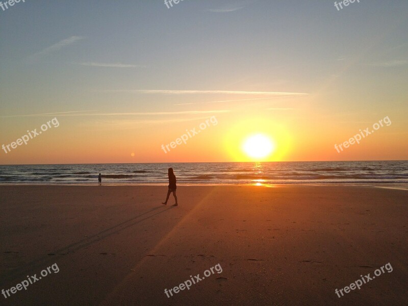 Beach Sunset Abendstimmung Walk Rest