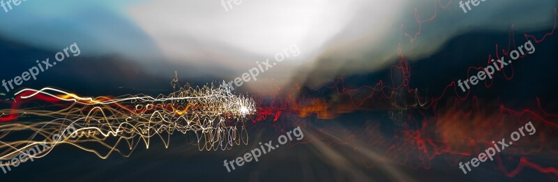 Light Trails Abstract Bokeh Background Lights