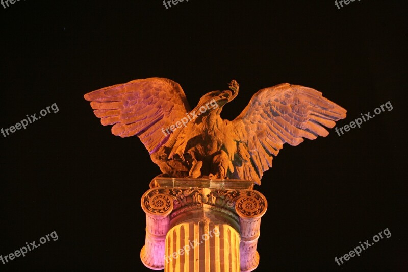 Eagle Exedra Column Plaza Postal