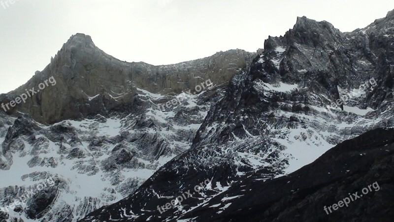 Patagonia Mountains Snow Nature South