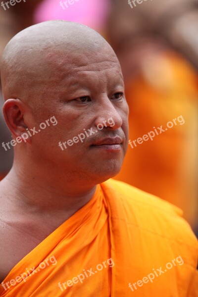 Monk Buddhist Meditate Tradition Ceremony