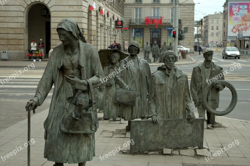 People Monument Poland City Wrocław