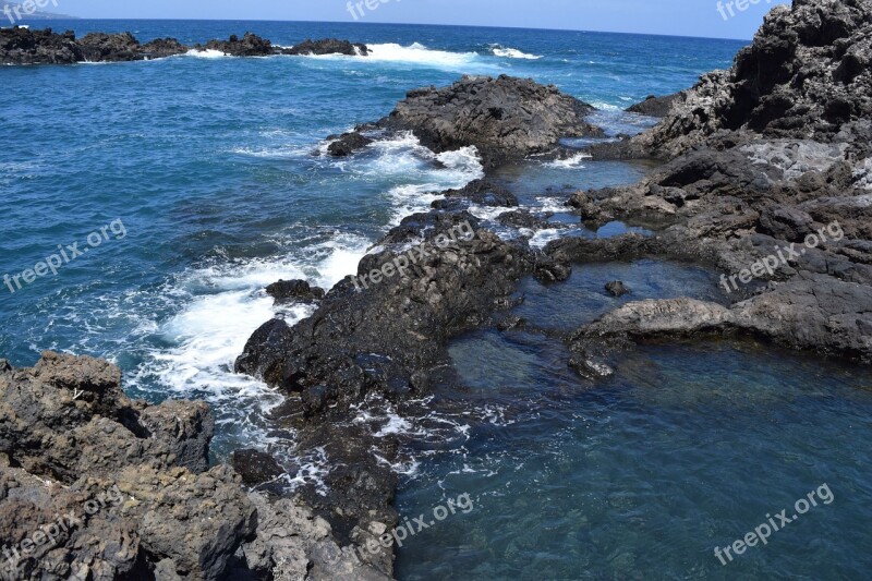 Rock Sea Coast Surf Spain