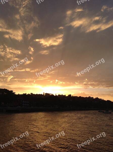 Sunset Harbour Sydney Sky Clouds