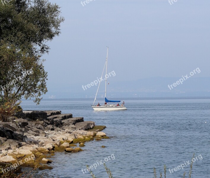 Sailing Boat Boat Lake Constance Bank Romanshorn