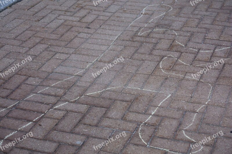 Accident Victim Outline Chalk Body