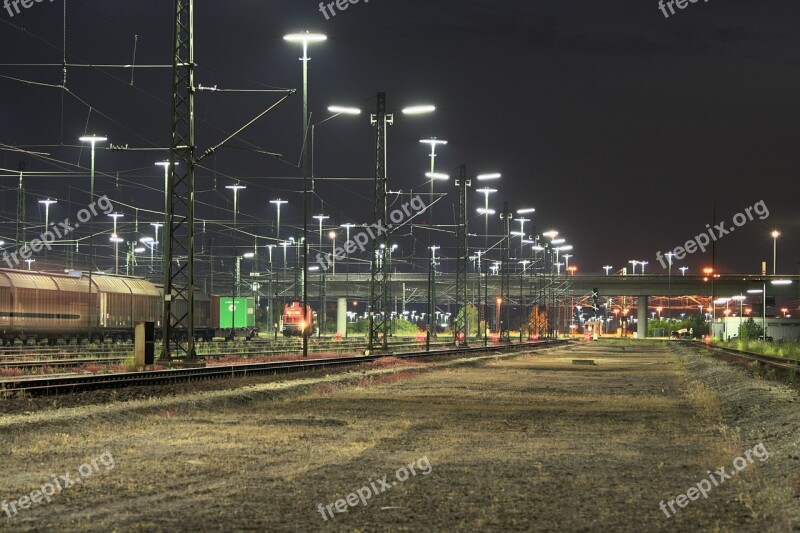 Goods Station Train Rails Gleise Railway Tracks