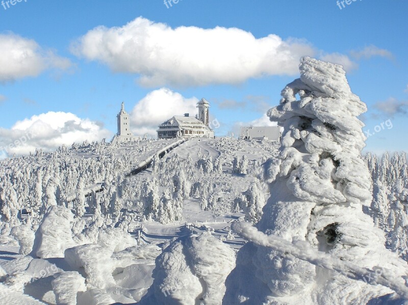 Winter Frost Fichtelberg Oberwiesenthal Saxony